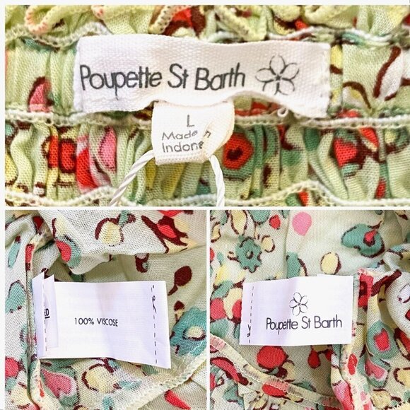 Poupette St Barth Mini Dress Soledad Dress in Green Murrina, Size L, NWT - Picture 7 of 15